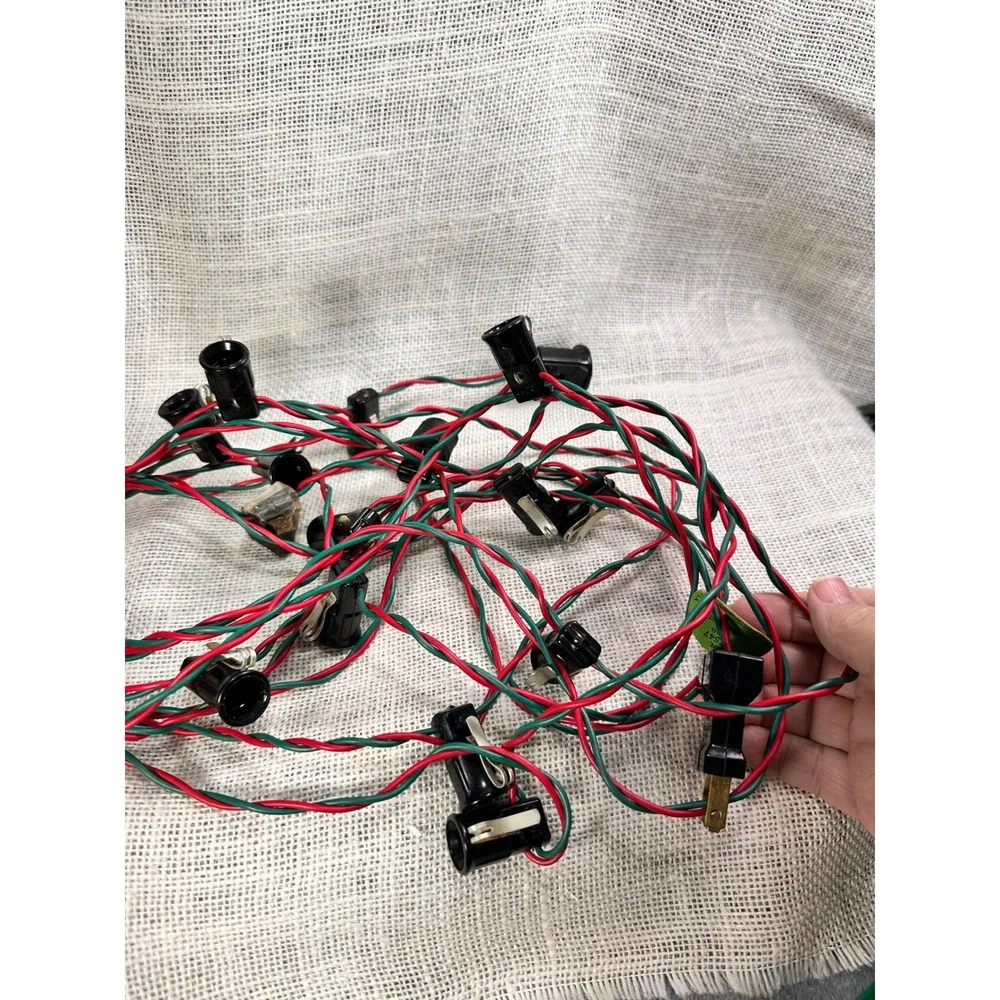 Vintage NOMA Christmas Lights 21 Ft Working String C7 Cord Rustic‎ Decor Prop